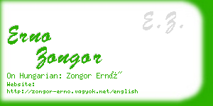 erno zongor business card